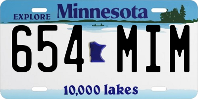 MN license plate 654MIM