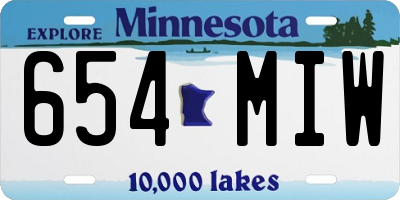MN license plate 654MIW