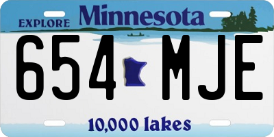 MN license plate 654MJE