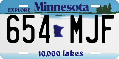 MN license plate 654MJF