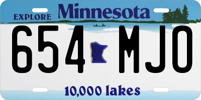 MN license plate 654MJO
