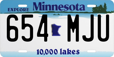 MN license plate 654MJU