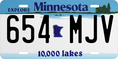 MN license plate 654MJV