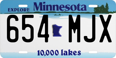 MN license plate 654MJX