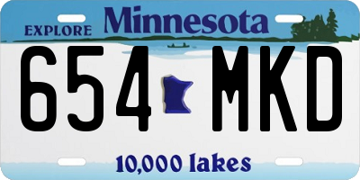 MN license plate 654MKD