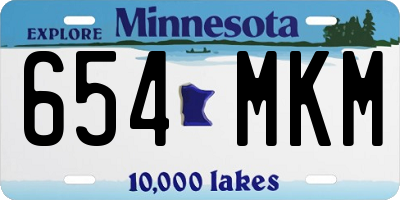 MN license plate 654MKM