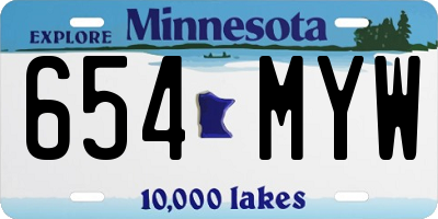 MN license plate 654MYW