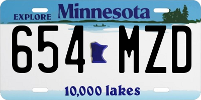MN license plate 654MZD