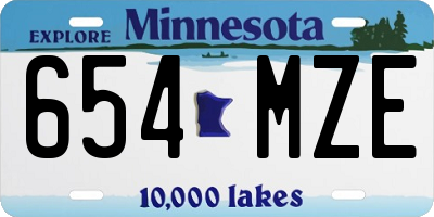 MN license plate 654MZE