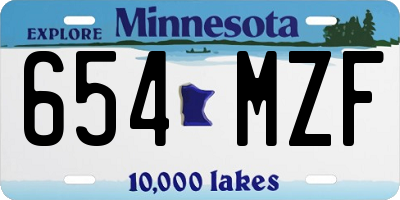 MN license plate 654MZF