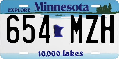 MN license plate 654MZH