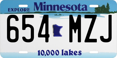 MN license plate 654MZJ