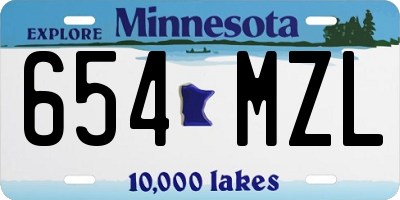 MN license plate 654MZL