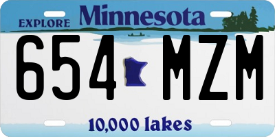 MN license plate 654MZM