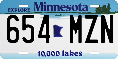 MN license plate 654MZN