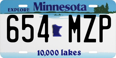 MN license plate 654MZP