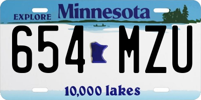 MN license plate 654MZU