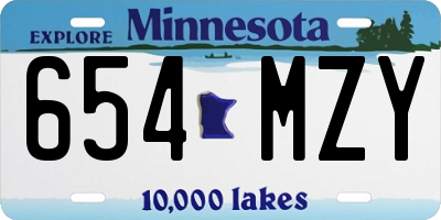 MN license plate 654MZY