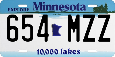 MN license plate 654MZZ
