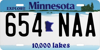 MN license plate 654NAA