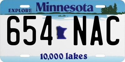 MN license plate 654NAC