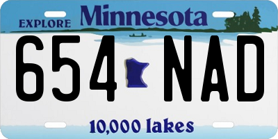 MN license plate 654NAD