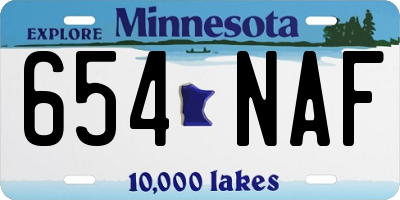 MN license plate 654NAF