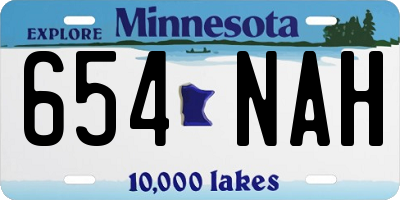 MN license plate 654NAH