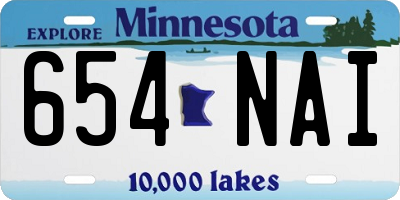 MN license plate 654NAI