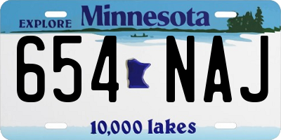 MN license plate 654NAJ