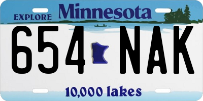 MN license plate 654NAK