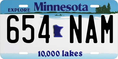 MN license plate 654NAM