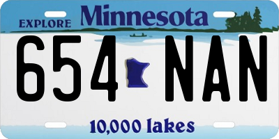 MN license plate 654NAN
