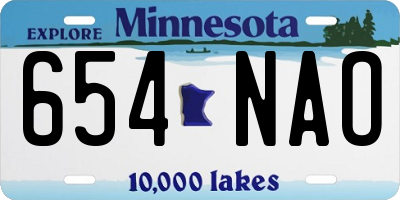 MN license plate 654NAO