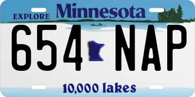MN license plate 654NAP