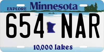 MN license plate 654NAR