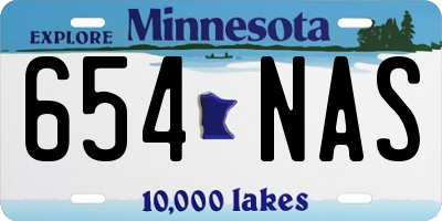 MN license plate 654NAS