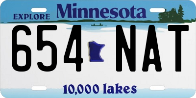 MN license plate 654NAT