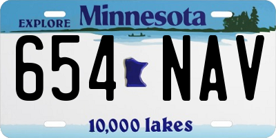 MN license plate 654NAV