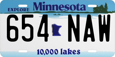 MN license plate 654NAW