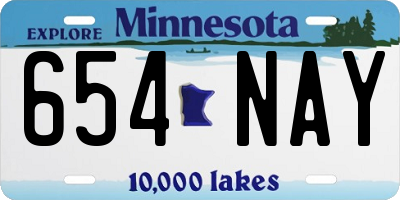 MN license plate 654NAY
