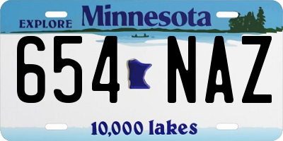 MN license plate 654NAZ