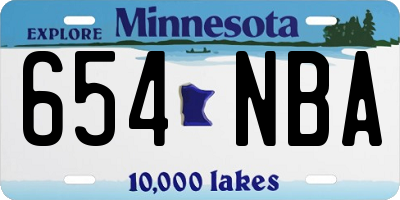 MN license plate 654NBA
