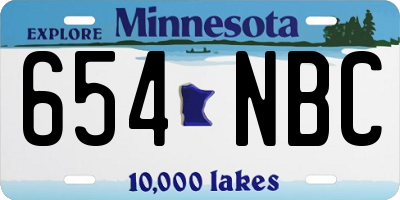 MN license plate 654NBC