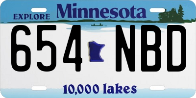 MN license plate 654NBD