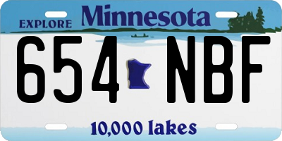 MN license plate 654NBF