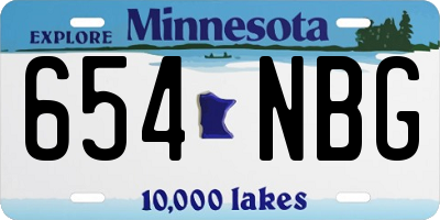 MN license plate 654NBG