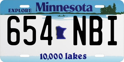 MN license plate 654NBI