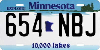 MN license plate 654NBJ