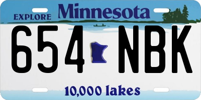 MN license plate 654NBK